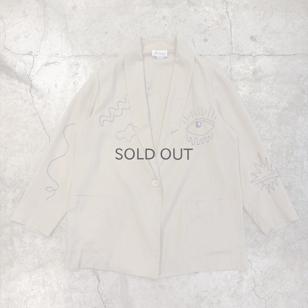 画像1: ART DESIGN HAND STITCH EMBROIDERY PATTERN JACKET / Ladies L (1)