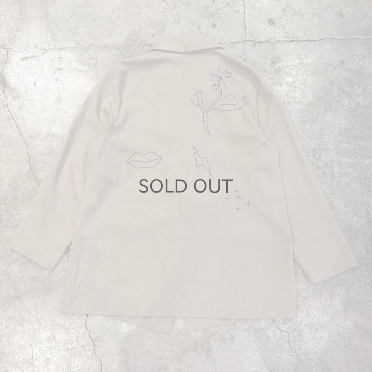 画像2: ART DESIGN HAND STITCH EMBROIDERY PATTERN JACKET / Ladies L (2)
