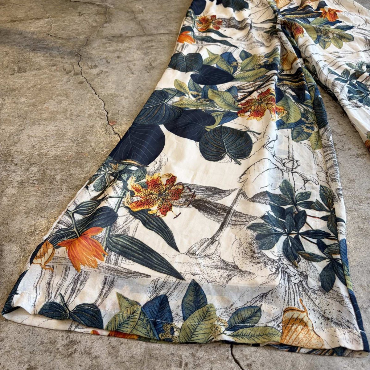 画像4: BOTANICAL ALL OVER PATTERN WIDE PANTS / W28~W35 (4)