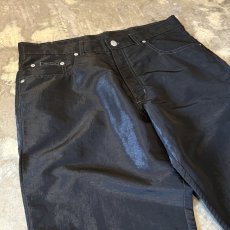 画像3: BLACK COLOR STRAIGHT SILHOUETTE NYLON PANTS / W33 (3)