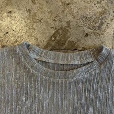 画像8: METALLIC SILVER COLOR PLEATS PATTERN SHEER S/S TOPS / Ladies XS~S (8)