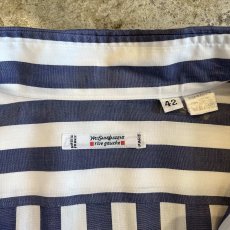 画像13: 【YSL】STRIPE PATTERN ONE POCKET DESIGN L/S SHIRT / Ladies XL(42) / MADE IN FRANCE (13)
