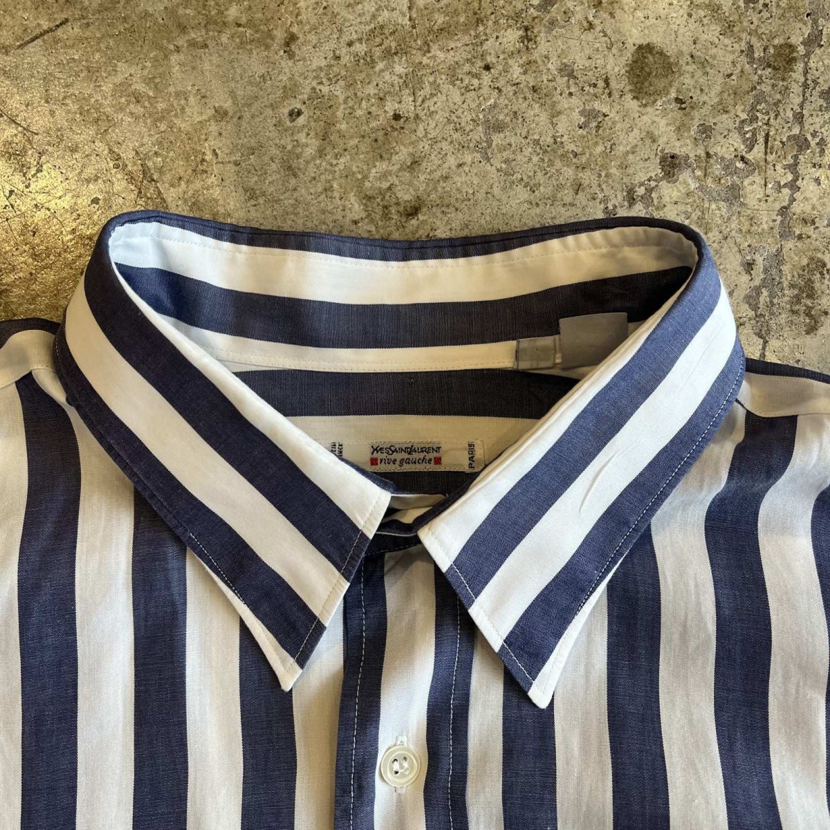 画像11: 【YSL】STRIPE PATTERN ONE POCKET DESIGN L/S SHIRT / Ladies XL(42) / MADE IN FRANCE (11)