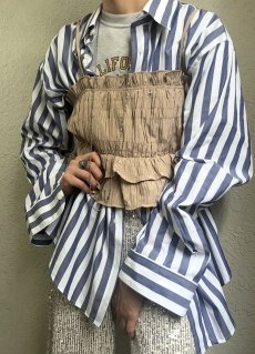 画像14: 【YSL】STRIPE PATTERN ONE POCKET DESIGN L/S SHIRT / Ladies XL(42) / MADE IN FRANCE (14)