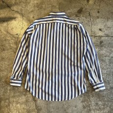 画像2: 【YSL】STRIPE PATTERN ONE POCKET DESIGN L/S SHIRT / Ladies XL(42) / MADE IN FRANCE (2)