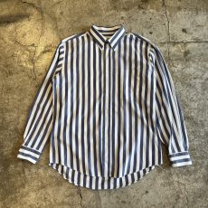 画像1: 【YSL】STRIPE PATTERN ONE POCKET DESIGN L/S SHIRT / Ladies XL(42) / MADE IN FRANCE (1)