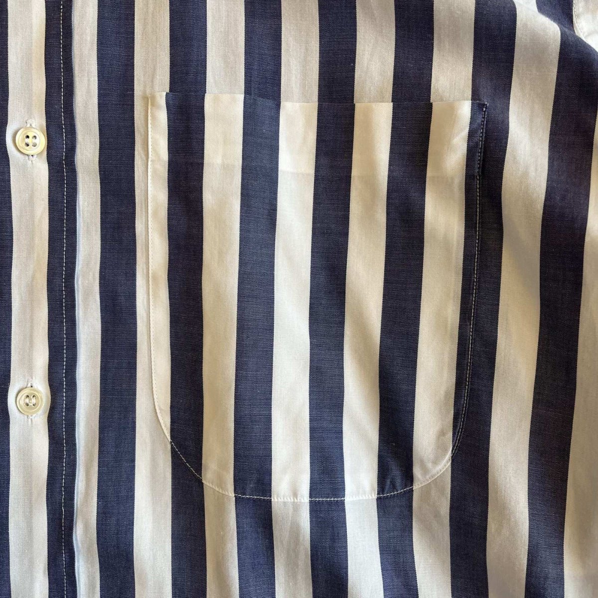画像8: 【YSL】STRIPE PATTERN ONE POCKET DESIGN L/S SHIRT / Ladies XL(42) / MADE IN FRANCE (8)