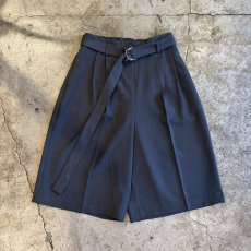 画像1: BELT DESIGN SLACKS BERMUDA PANTS / FREE~W30 (1)