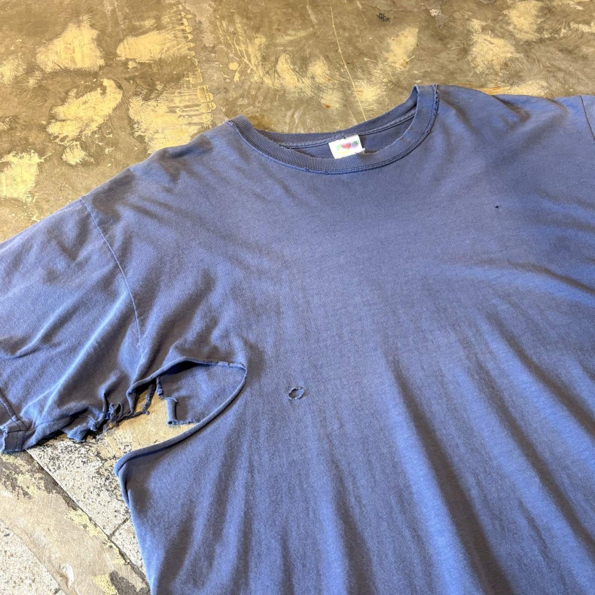 画像3: 90's BLUE COLOR CRASH DAMAGE S/S TEE / Mens XL (3)