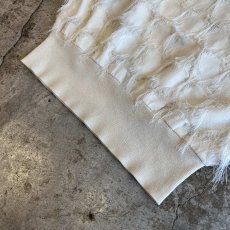 画像4: IVORY COLOR ALL OVER FRINGE DESIGN S/S TOPS / Ladies M (4)