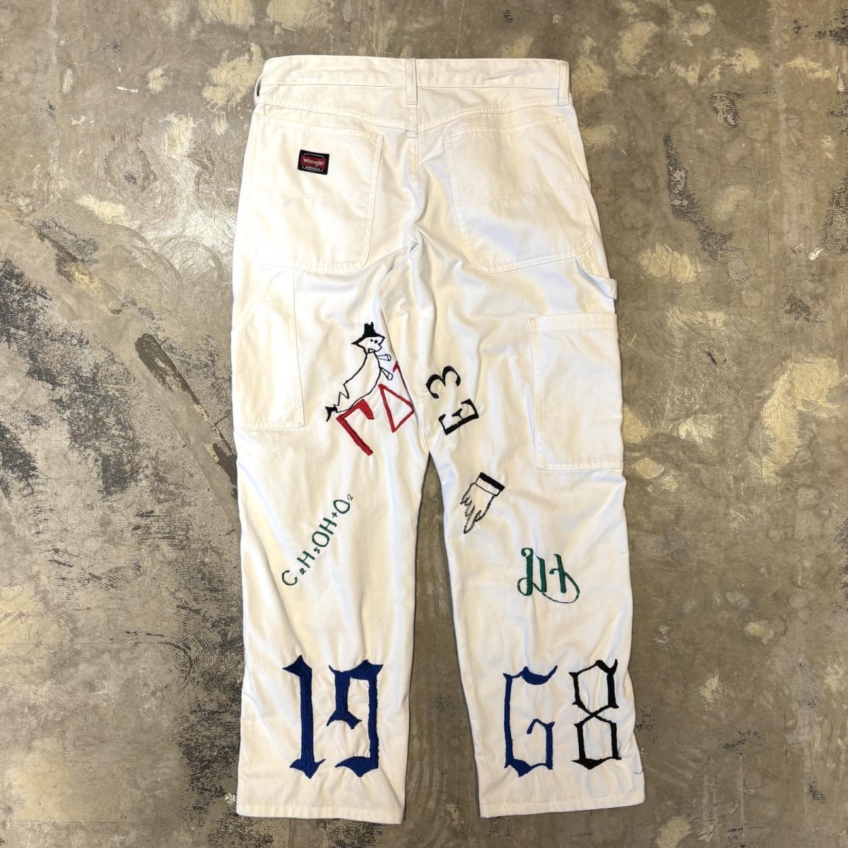 画像2: 【Wiz&Witch】"ONE OFF LIMITED" EMBROIDERY PAINTER PANTS / W32 (2)