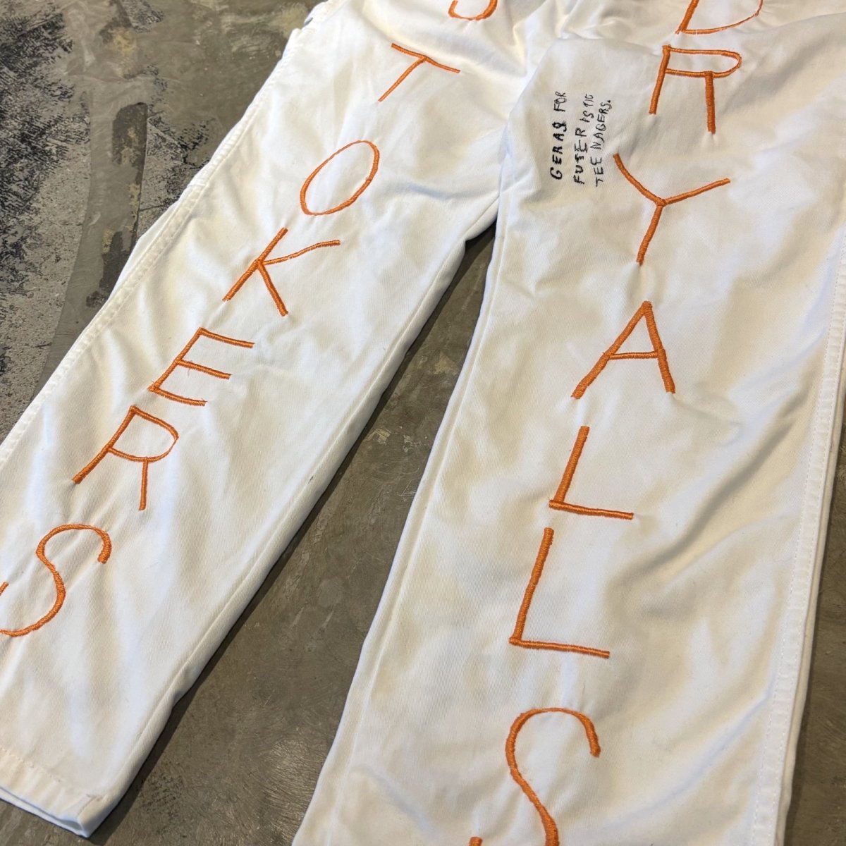画像6: 【Wiz&Witch】"ONE OFF LIMITED" EMBROIDERY PAINTER PANTS / W32 (6)