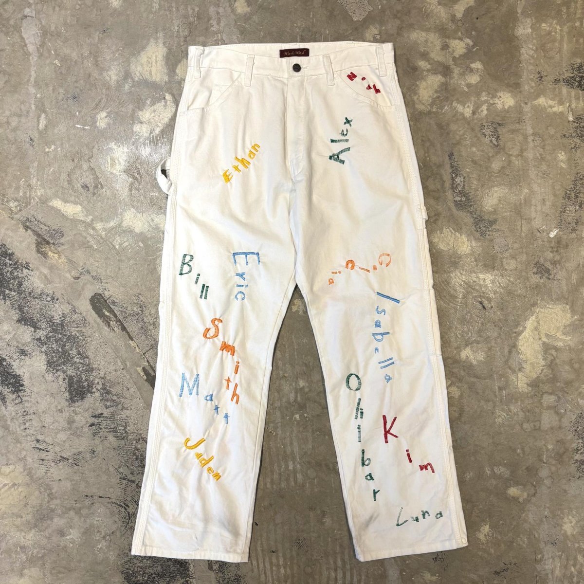 画像1: 【Wiz&Witch】"ONE OFF LIMITED" EMBROIDERY PAINTER PANTS / W32 (1)