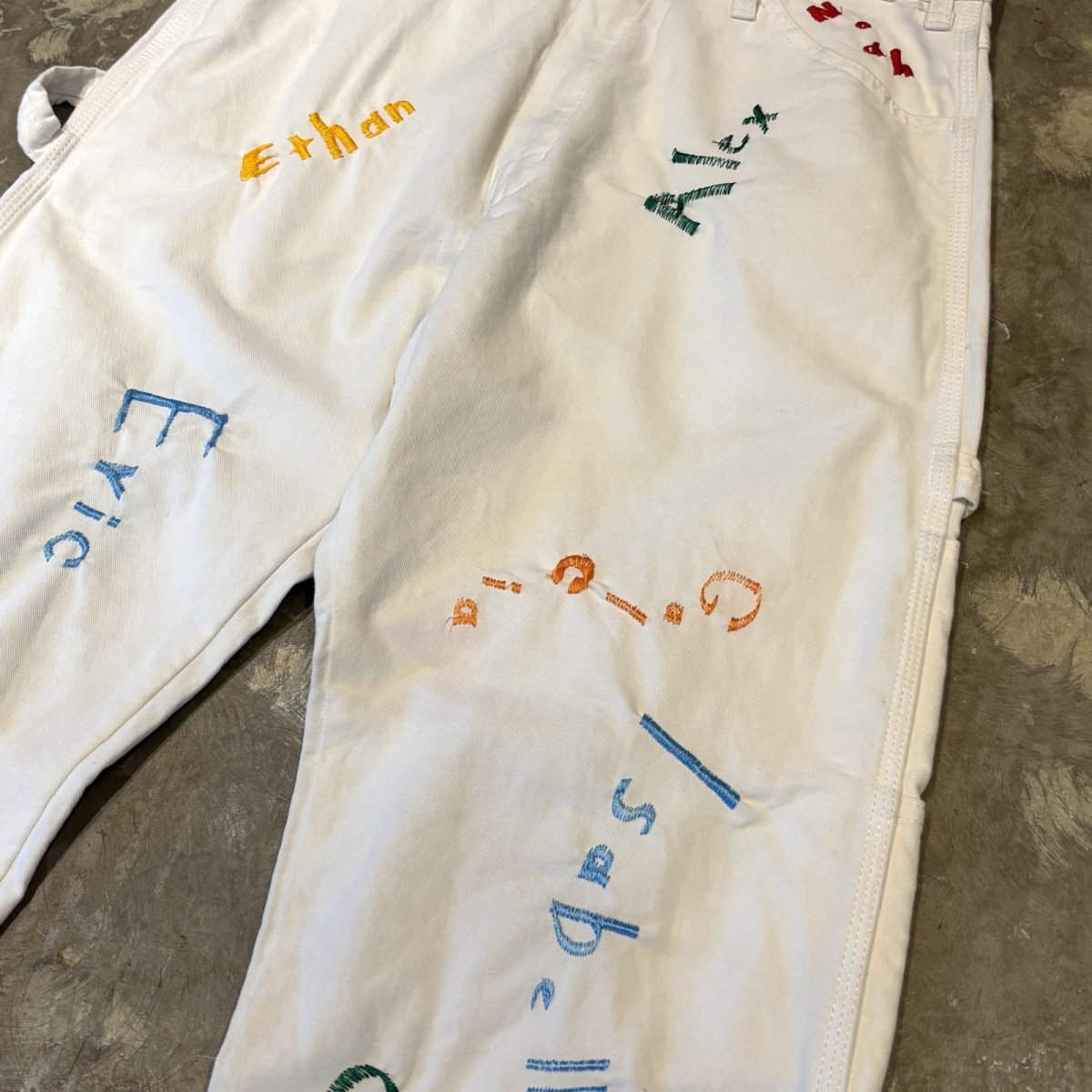 画像4: 【Wiz&Witch】"ONE OFF LIMITED" EMBROIDERY PAINTER PANTS / W32 (4)