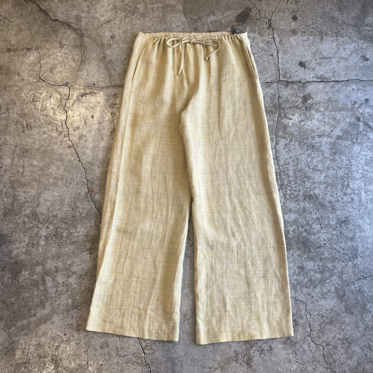 画像1: EGG YELLOW COLOR WIDE DESIGN PANTS / W22~W37(42) / MADE IN ITALY (1)