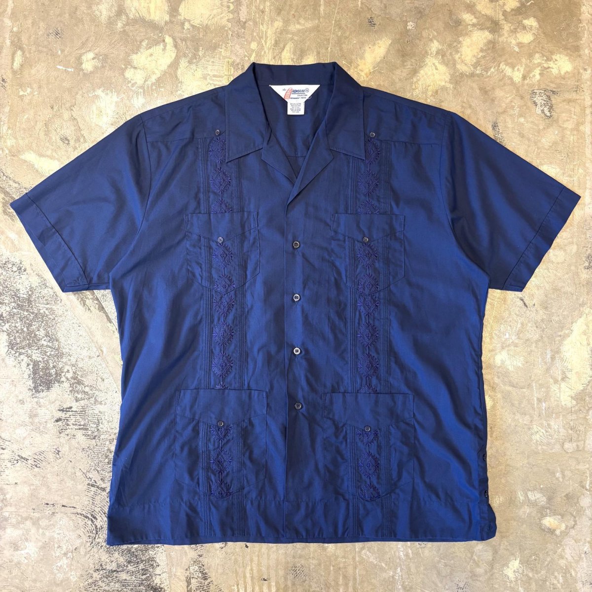 画像2: "DIVE" BACK EMBROIDERY S/S CUBA SHIRT / Mens XL (2)