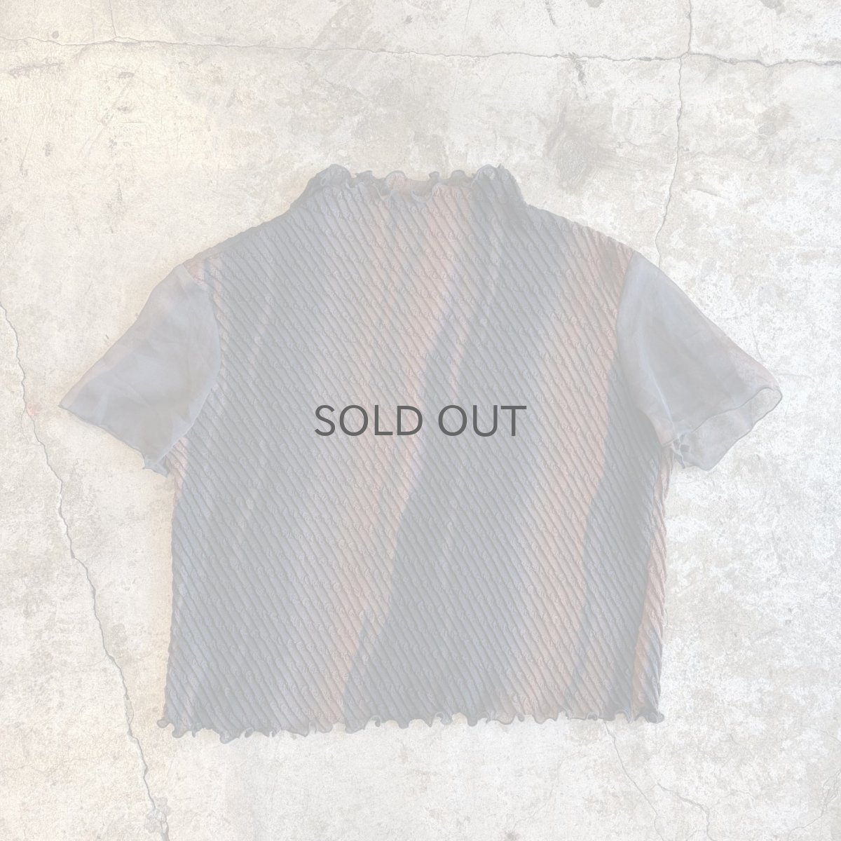画像1: ARTISTIC ALL OVER PATTERN SHEER SLEEVE S/S TOPS / Ladies M (1)