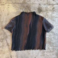 画像1: ARTISTIC ALL OVER PATTERN SHEER SLEEVE S/S TOPS / Ladies M (1)
