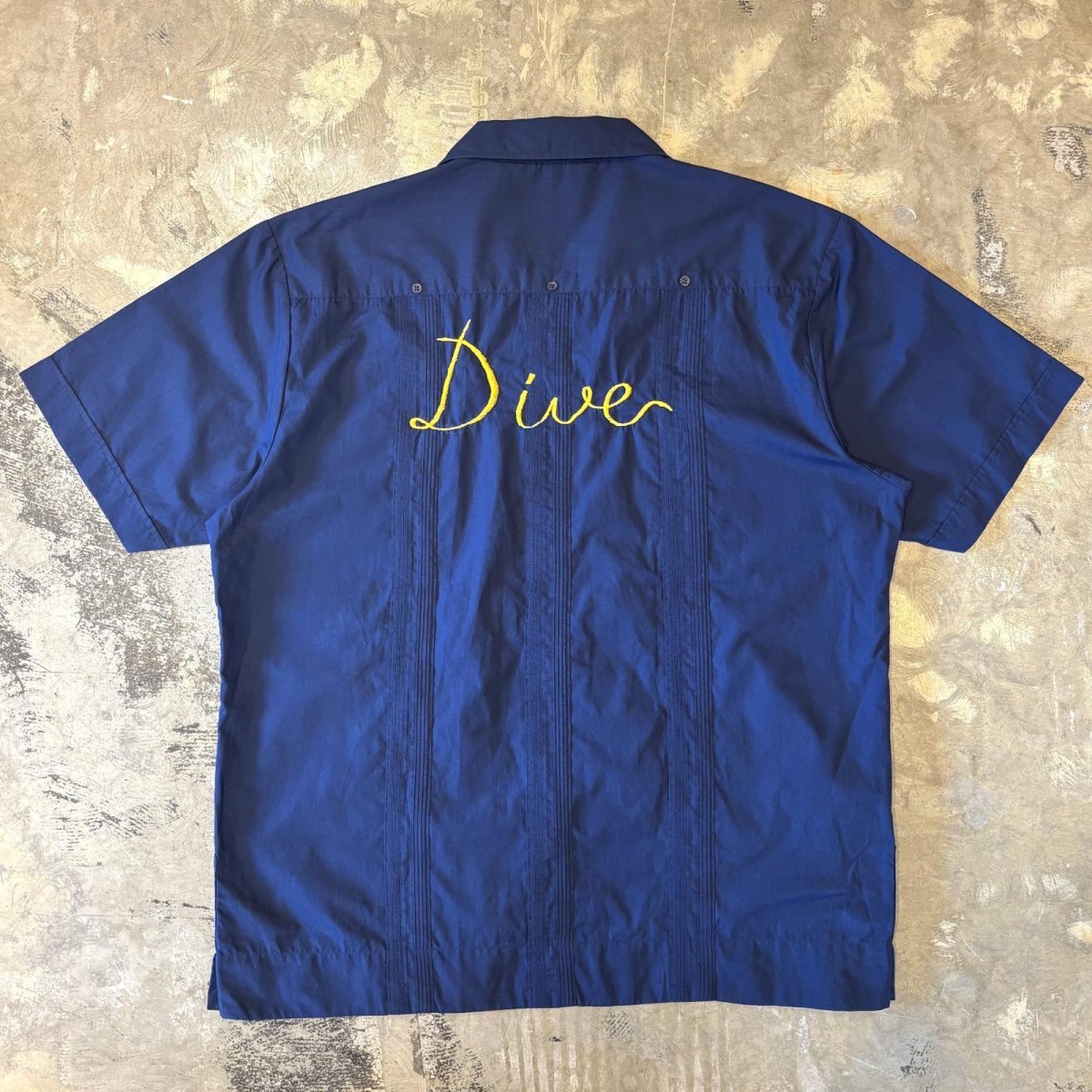 画像1: "DIVE" BACK EMBROIDERY S/S CUBA SHIRT / Mens XL (1)
