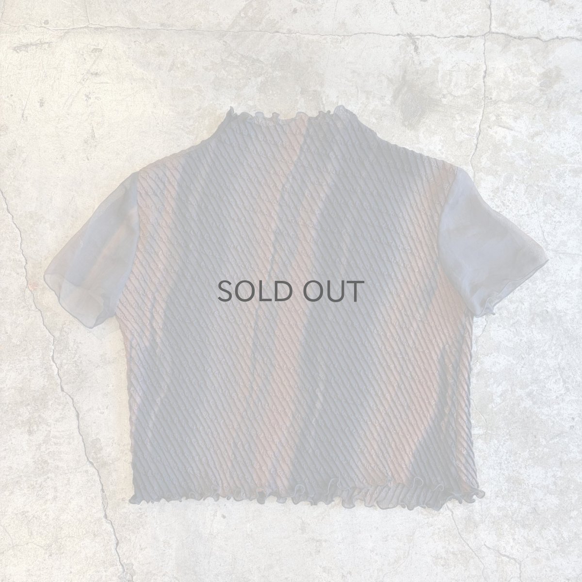 画像2: ARTISTIC ALL OVER PATTERN SHEER SLEEVE S/S TOPS / Ladies M (2)