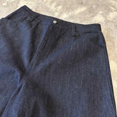 画像4: WIDE SILHOUETTE BLACK DENIM PAINTER SHORTS / W33 (4)
