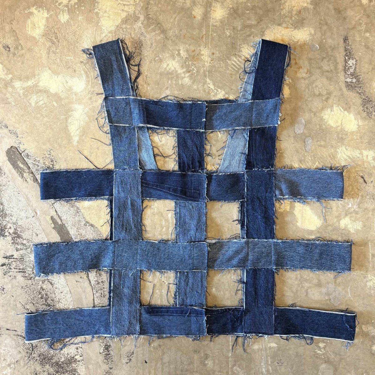 画像1: 【Wiz&Witch】"WEIRD" BONDAGE DENIM VEST / BLUE / OS (1)