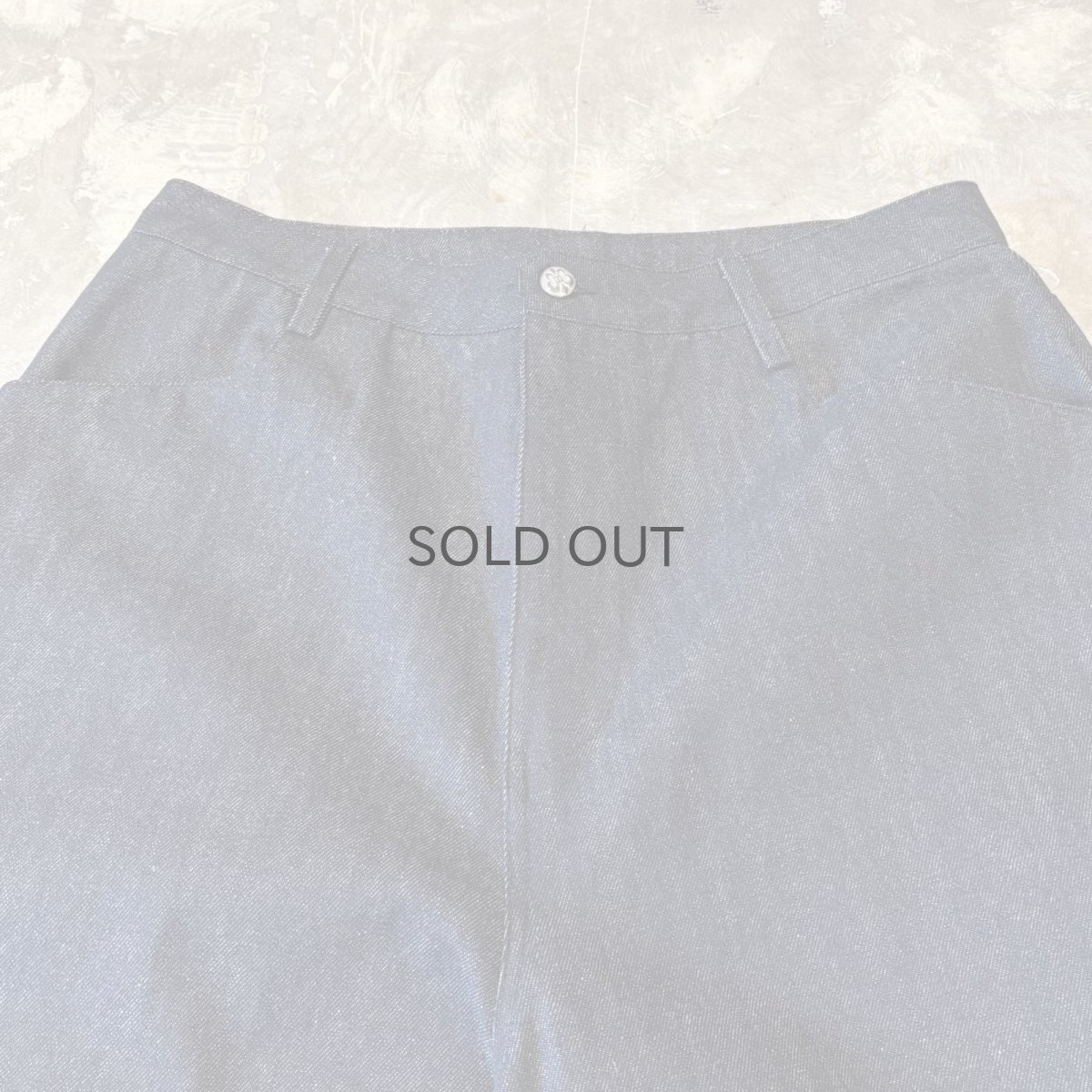 画像11: WIDE SILHOUETTE BLACK DENIM PAINTER SHORTS / W33 (11)