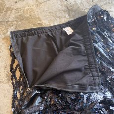 画像8: BLACK SEQUINS FRINGE DESIGN SKIRT / W24~W30 (8)