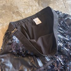 画像7: BLACK SEQUINS FRINGE DESIGN SKIRT / W24~W30 (7)