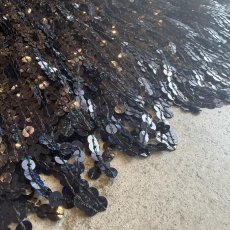 画像11: BLACK SEQUINS FRINGE DESIGN SKIRT / W24~W30 (11)