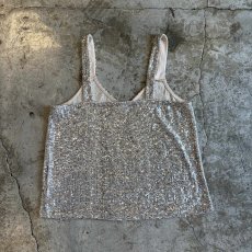 画像2: SEQUINS SILVER COLOR DESIGN N/S TOPS / Ladies M (2)
