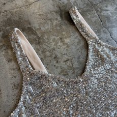 画像3: SEQUINS SILVER COLOR DESIGN N/S TOPS / Ladies M (3)