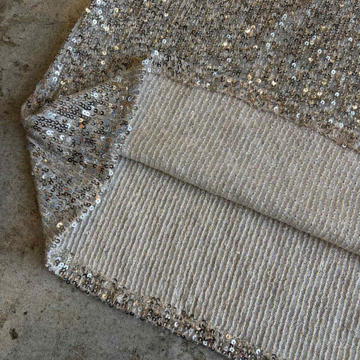画像7: SEQUINS SILVER COLOR DESIGN N/S TOPS / Ladies M (7)