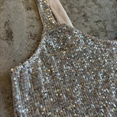 画像5: SEQUINS SILVER COLOR DESIGN N/S TOPS / Ladies M (5)