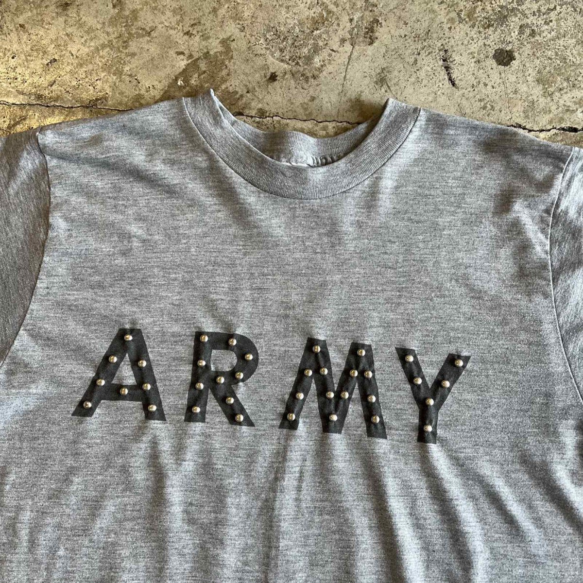 画像8: FRONT "ARMY" LOGO PRINTED STUDS DESIGN S/S TEE / Ladies M (8)