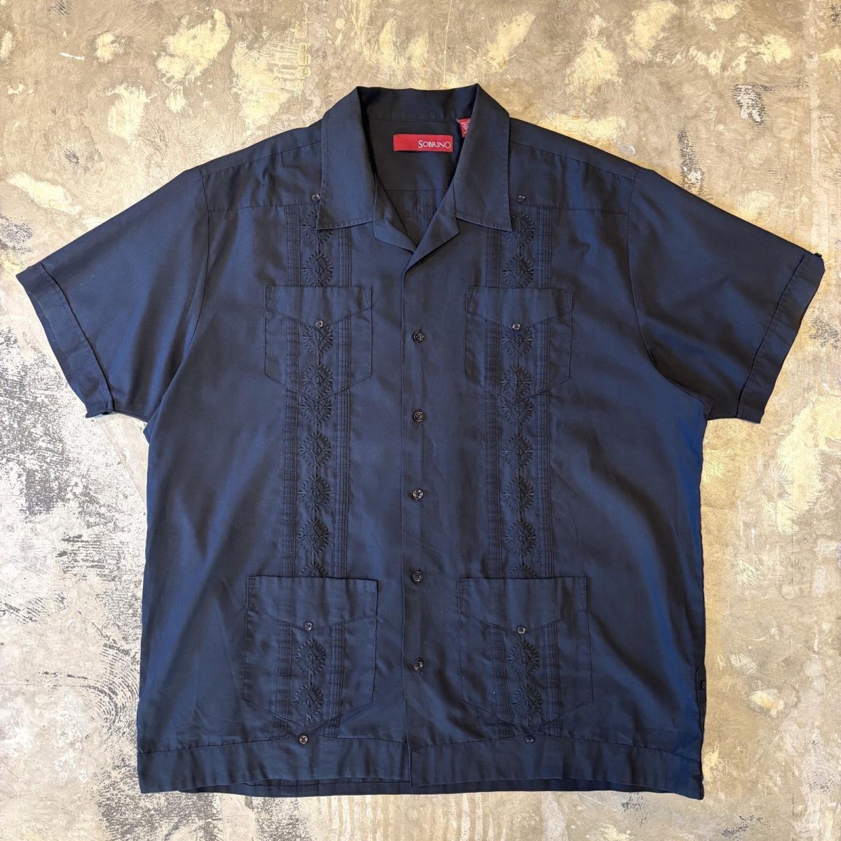 画像2: "LONDON CALLING" BACK EMBROIDERY S/S CUBA SHIRT / Mens XL (2)