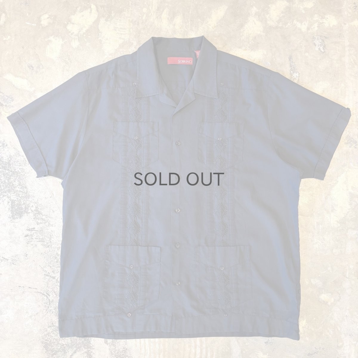 画像2: "LONDON CALLING" BACK EMBROIDERY S/S CUBA SHIRT / Mens XL (2)