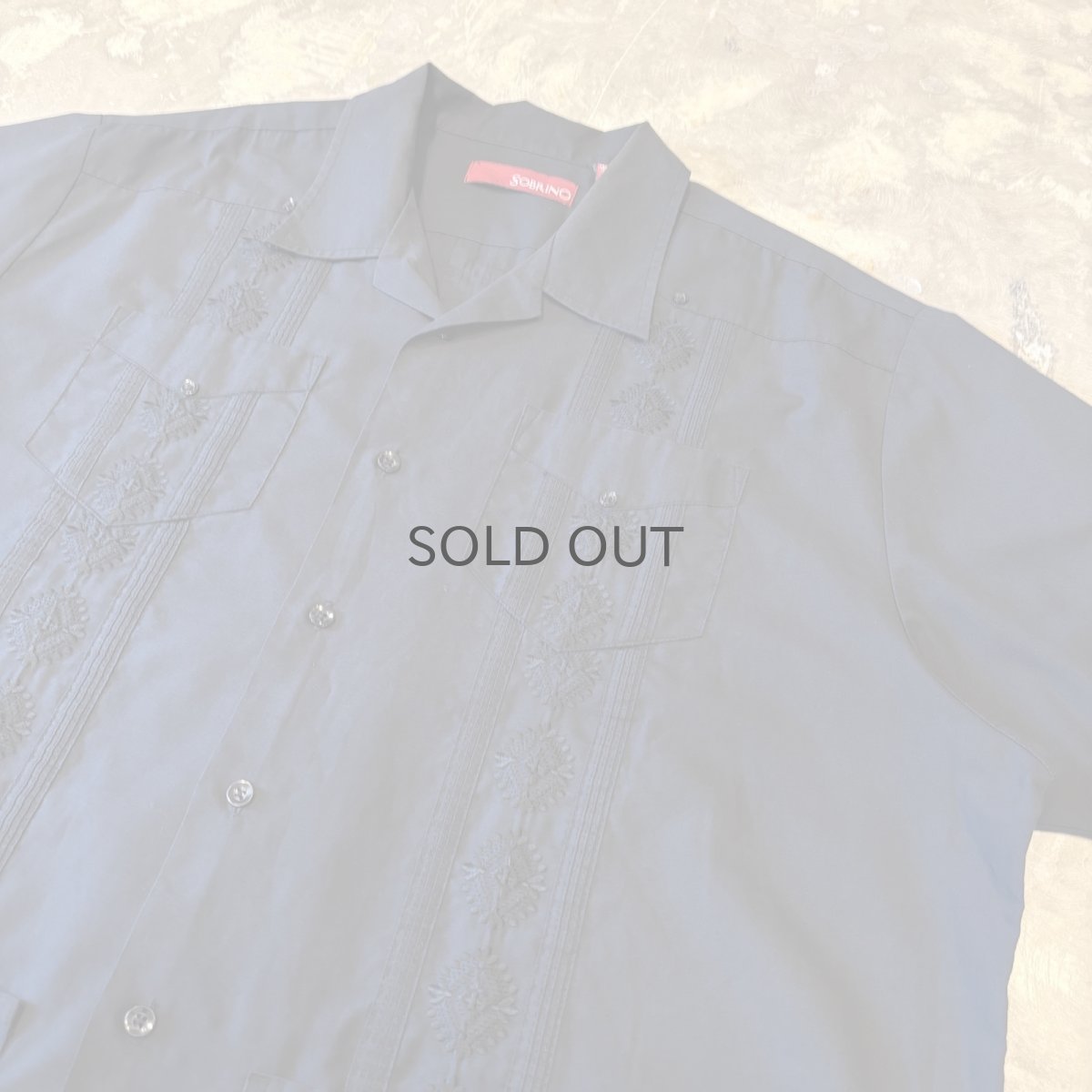画像4: "LONDON CALLING" BACK EMBROIDERY S/S CUBA SHIRT / Mens XL (4)