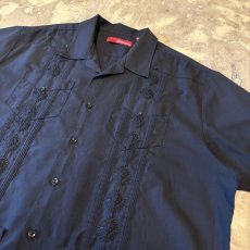 画像4: "LONDON CALLING" BACK EMBROIDERY S/S CUBA SHIRT / Mens XL (4)