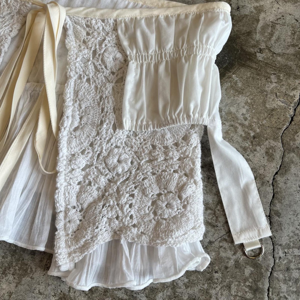 画像6: 【Wiz&Witch】"UNITED" LACE MIX WRAP SKIRT / FREE (6)