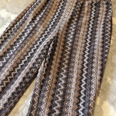 画像4: MULTI STRIPE PATTERN FLARE SILHOUETTE LACE UP PANTS / W25~W34 (4)