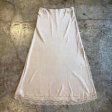 画像1: HEM LACE LINGERIE DESIGN SLIT LONG SKIRT / W30~W39 (1)