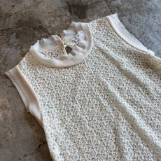 画像3: LACE DESIGN IVORY COLOR N/S TOP / Ladies S(M) (3)