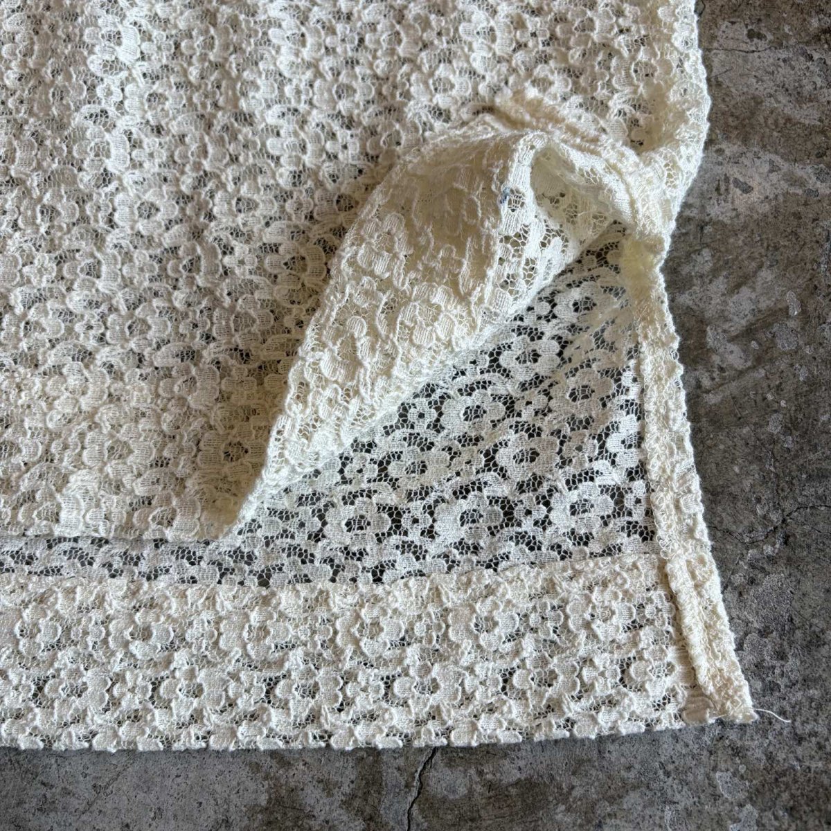 画像5: LACE DESIGN IVORY COLOR N/S TOP / Ladies S(M) (5)