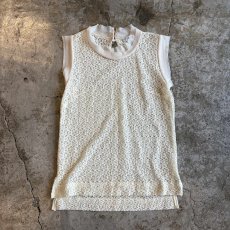 画像1: LACE DESIGN IVORY COLOR N/S TOP / Ladies S(M) (1)