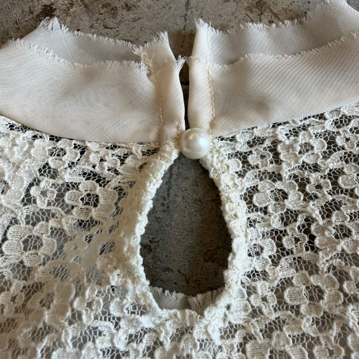 画像8: LACE DESIGN IVORY COLOR N/S TOP / Ladies S(M) (8)