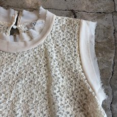 画像7: LACE DESIGN IVORY COLOR N/S TOP / Ladies S(M) (7)