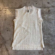 画像2: LACE DESIGN IVORY COLOR N/S TOP / Ladies S(M) (2)