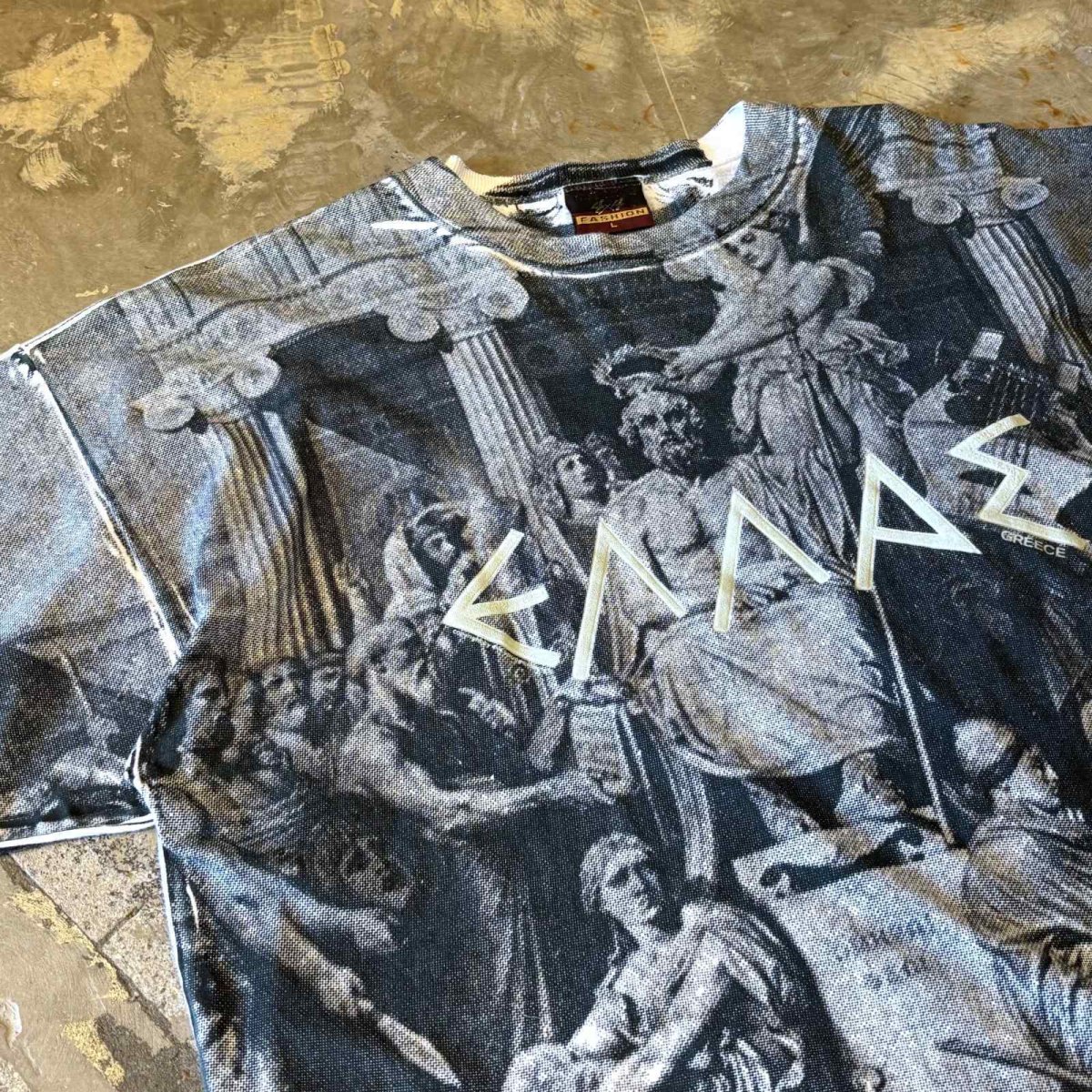 画像3: ALL OVER ART PRINTED S/S TEE / Mens L / MADE IN GREECE (3)