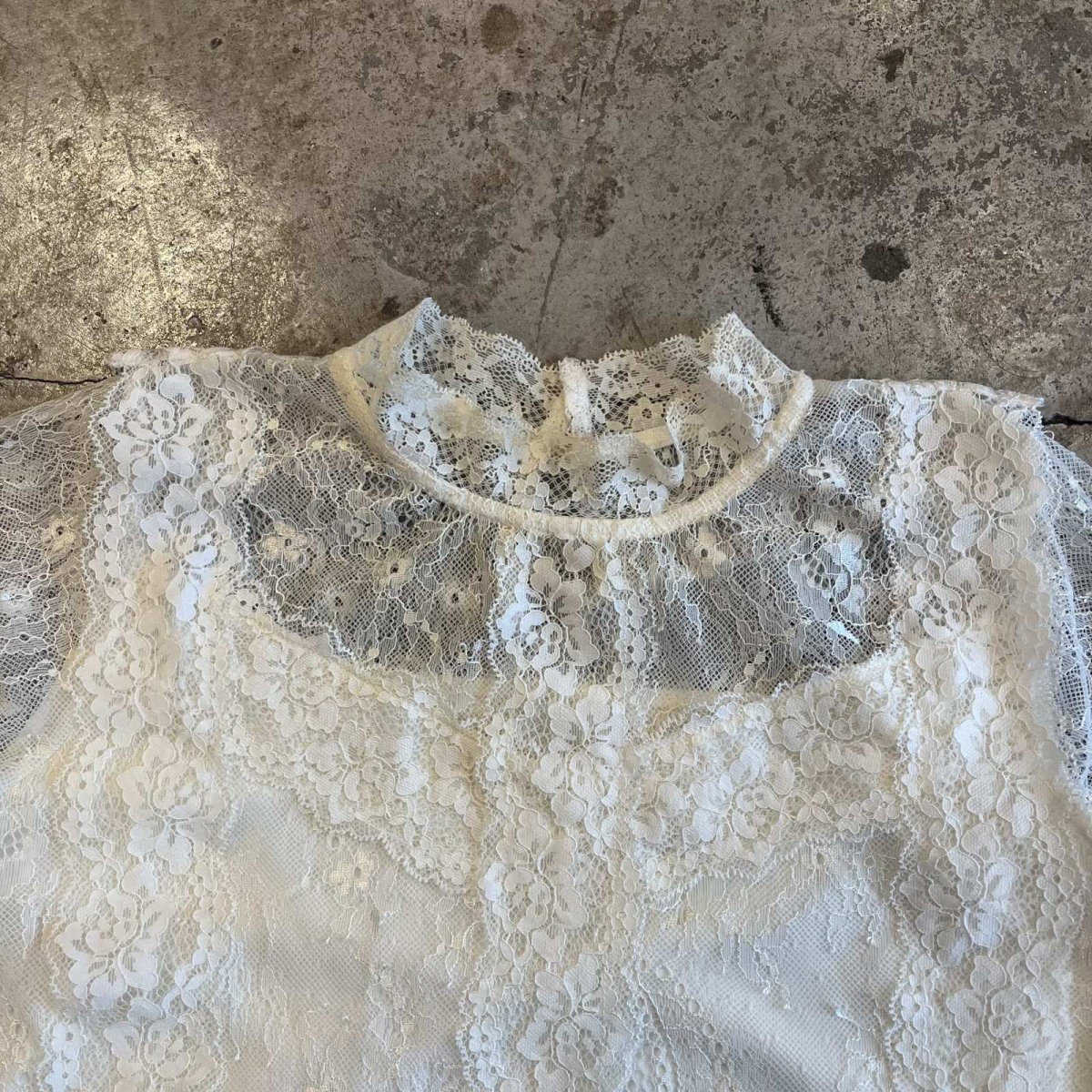 画像8: ALL OVER LACE PATTERN HALF NECE DESIGN L/S TOPS / Ladies M (8)